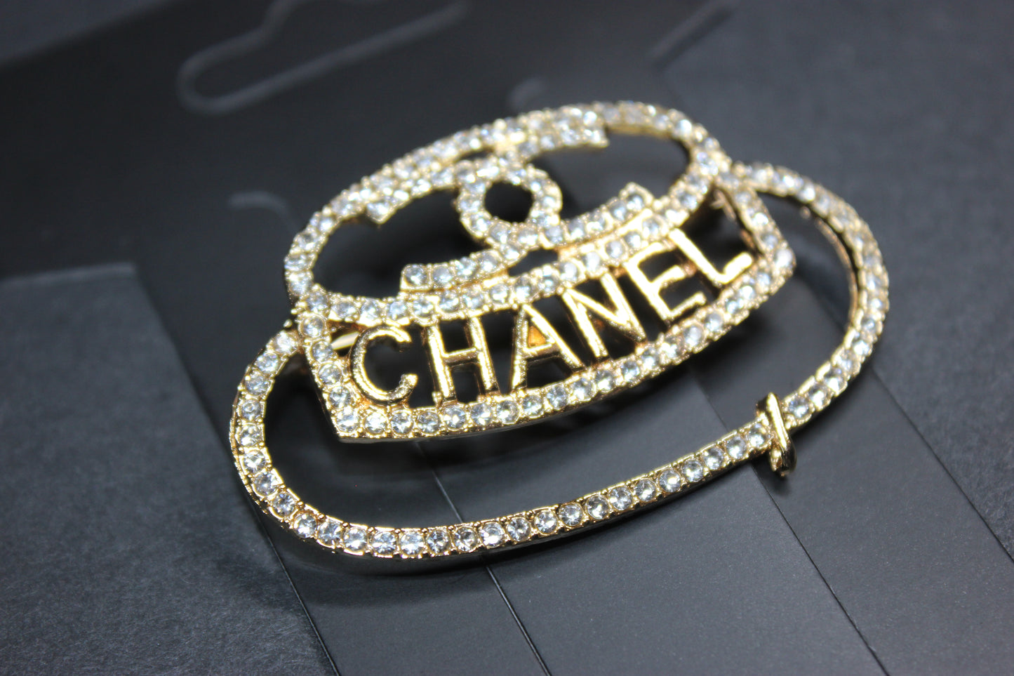 Gold & Rhinestone Brooch Pin