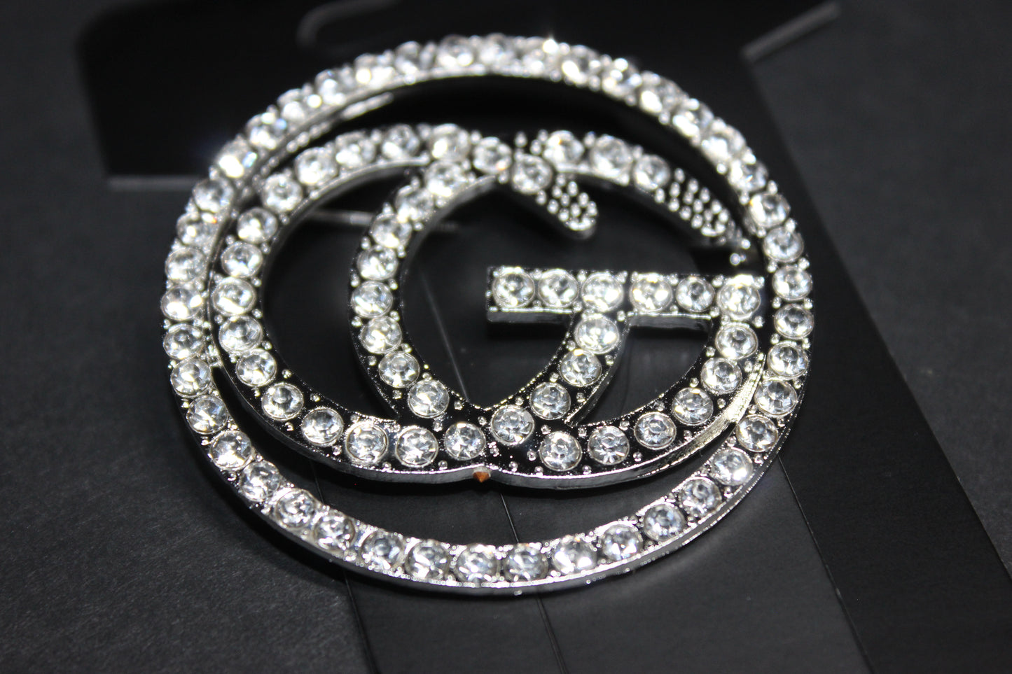 Silver Rhinestone Brooch Pin