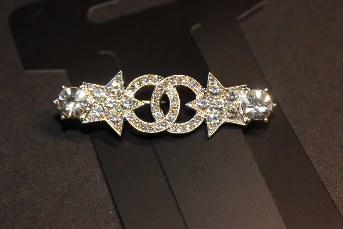 Silver Rhinestone Brooch Pin