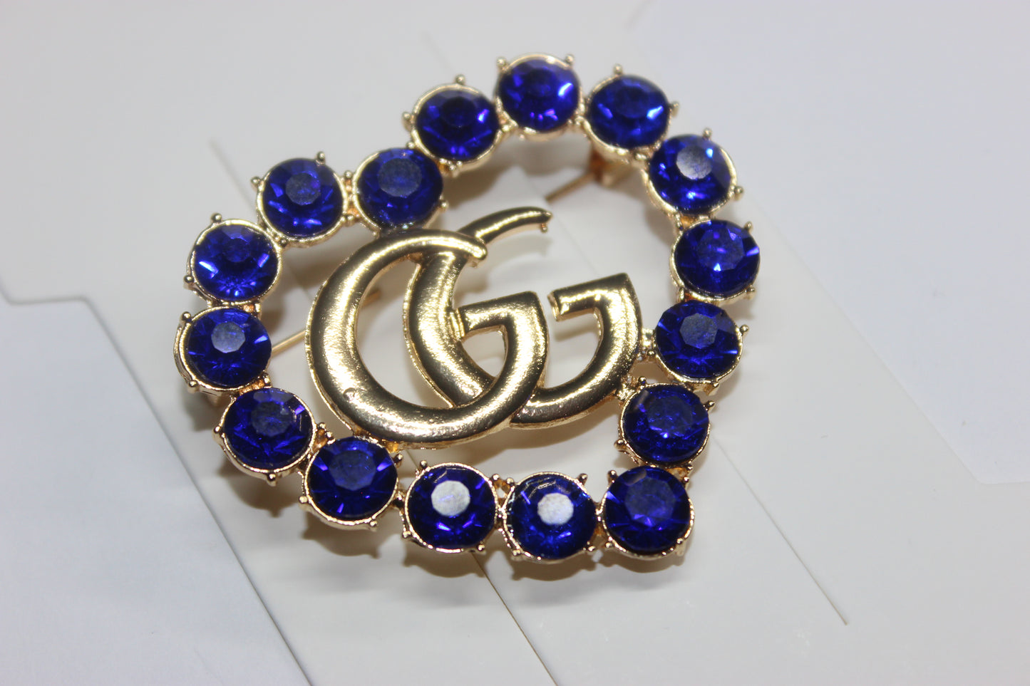 Royal Blue & Gold Brooch Pin