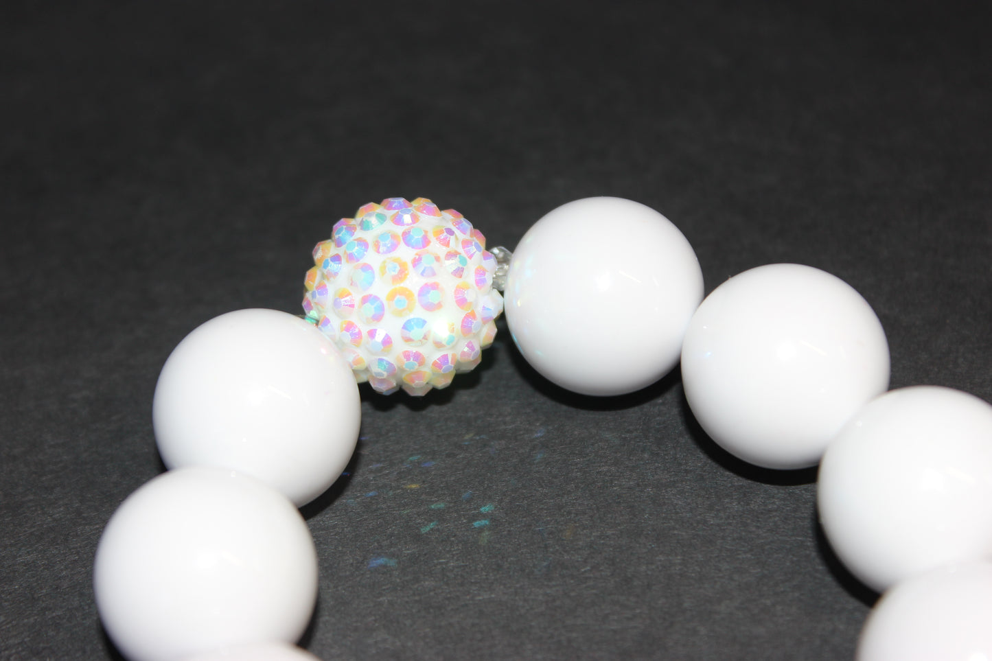White Large Beaded Bracelet
