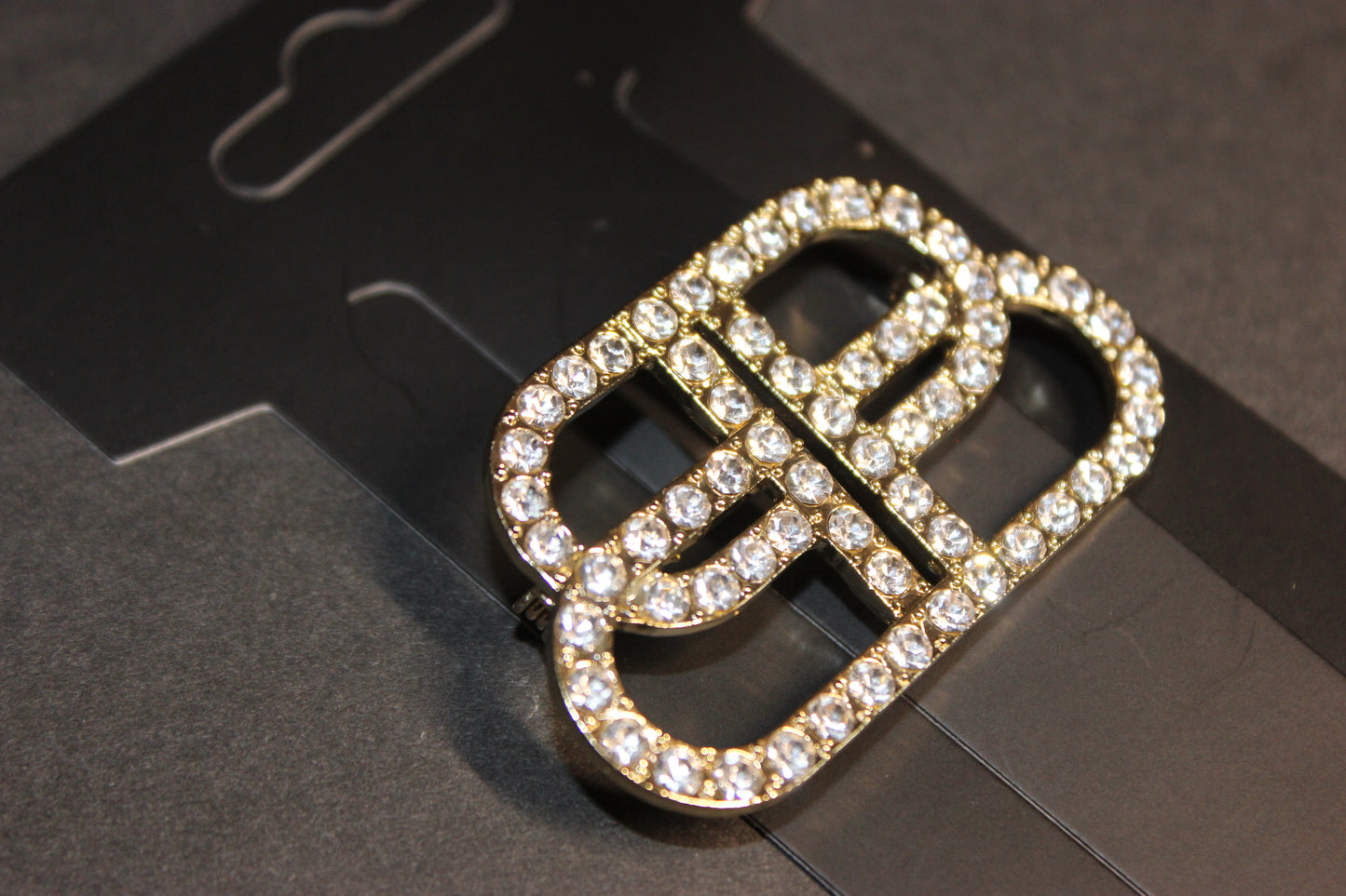 Gold Rhinestone Brooch Pin