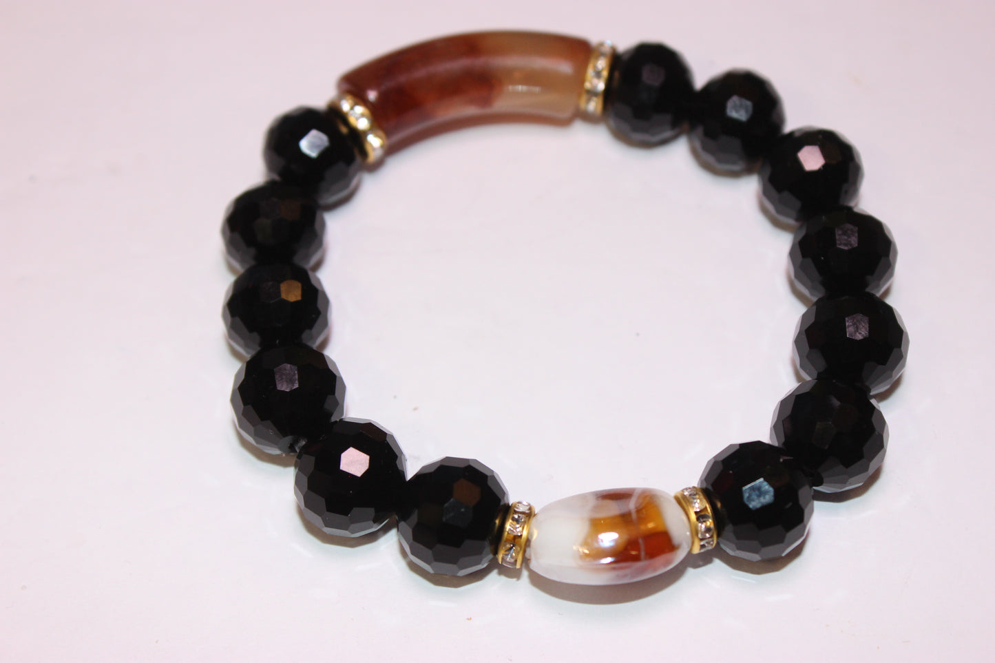 Brown/Gold/Cream Black Ice Bracelet