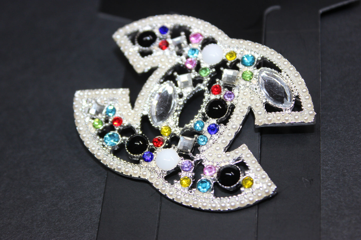 Colorful Pearl & Silver Brooch Pin