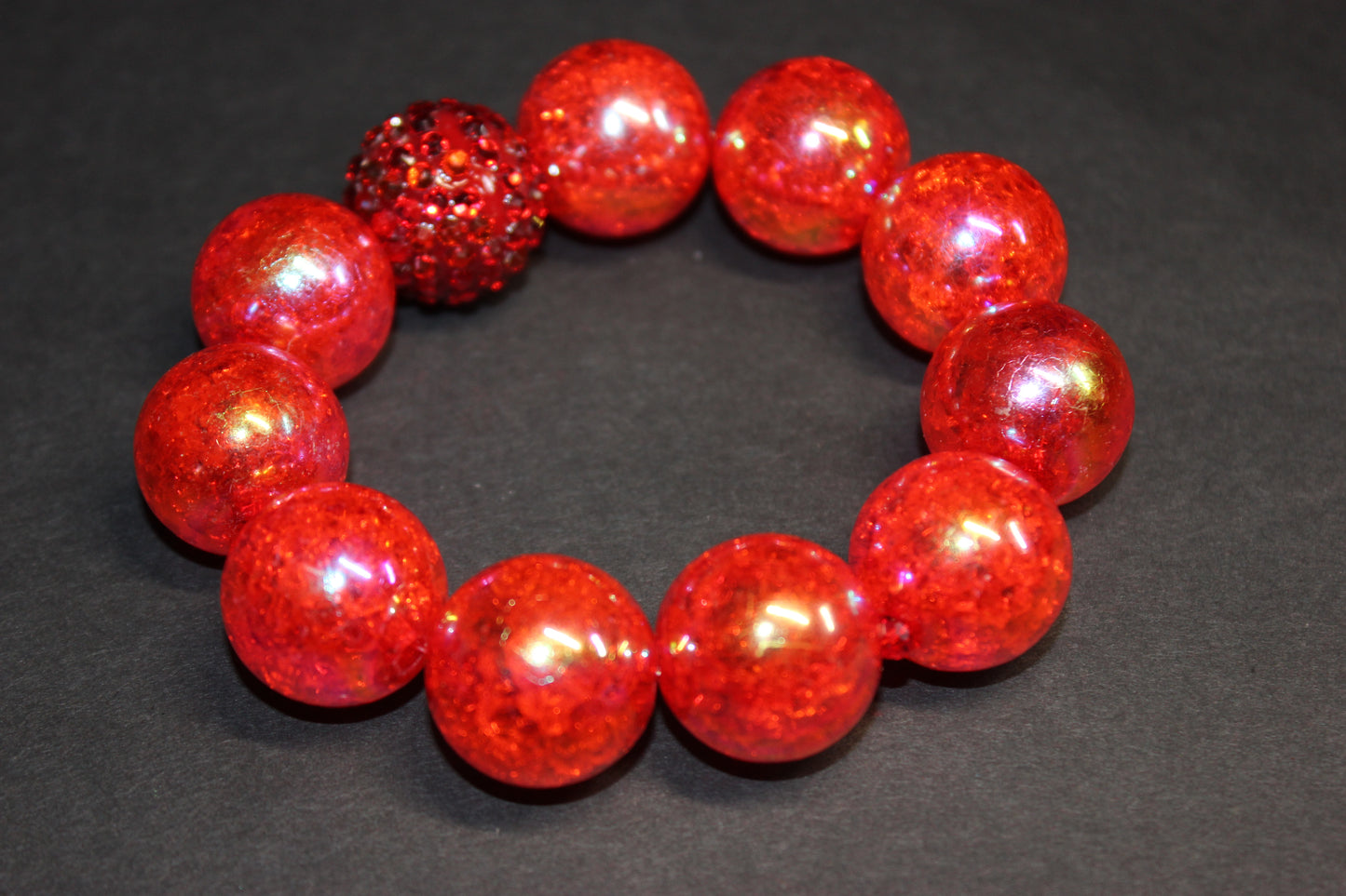 Red Large Beaded Bracelet
