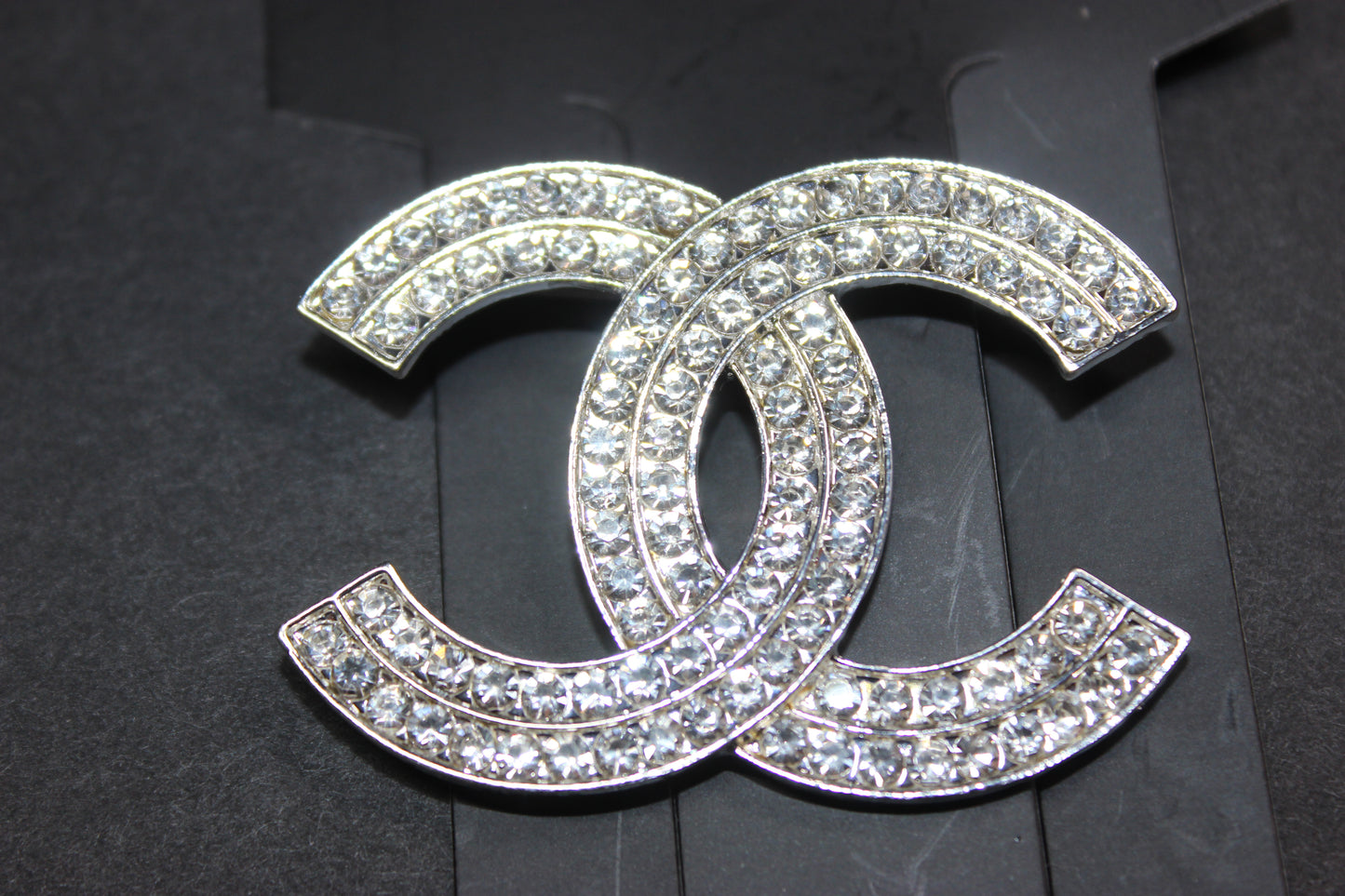 Silver Rhinestone Brooch Pin