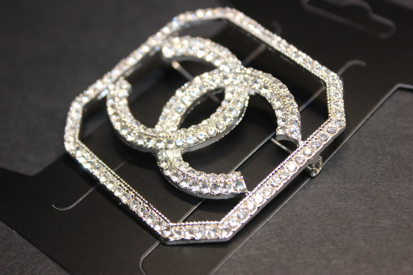 Rhinestone Silver Brooch Pin