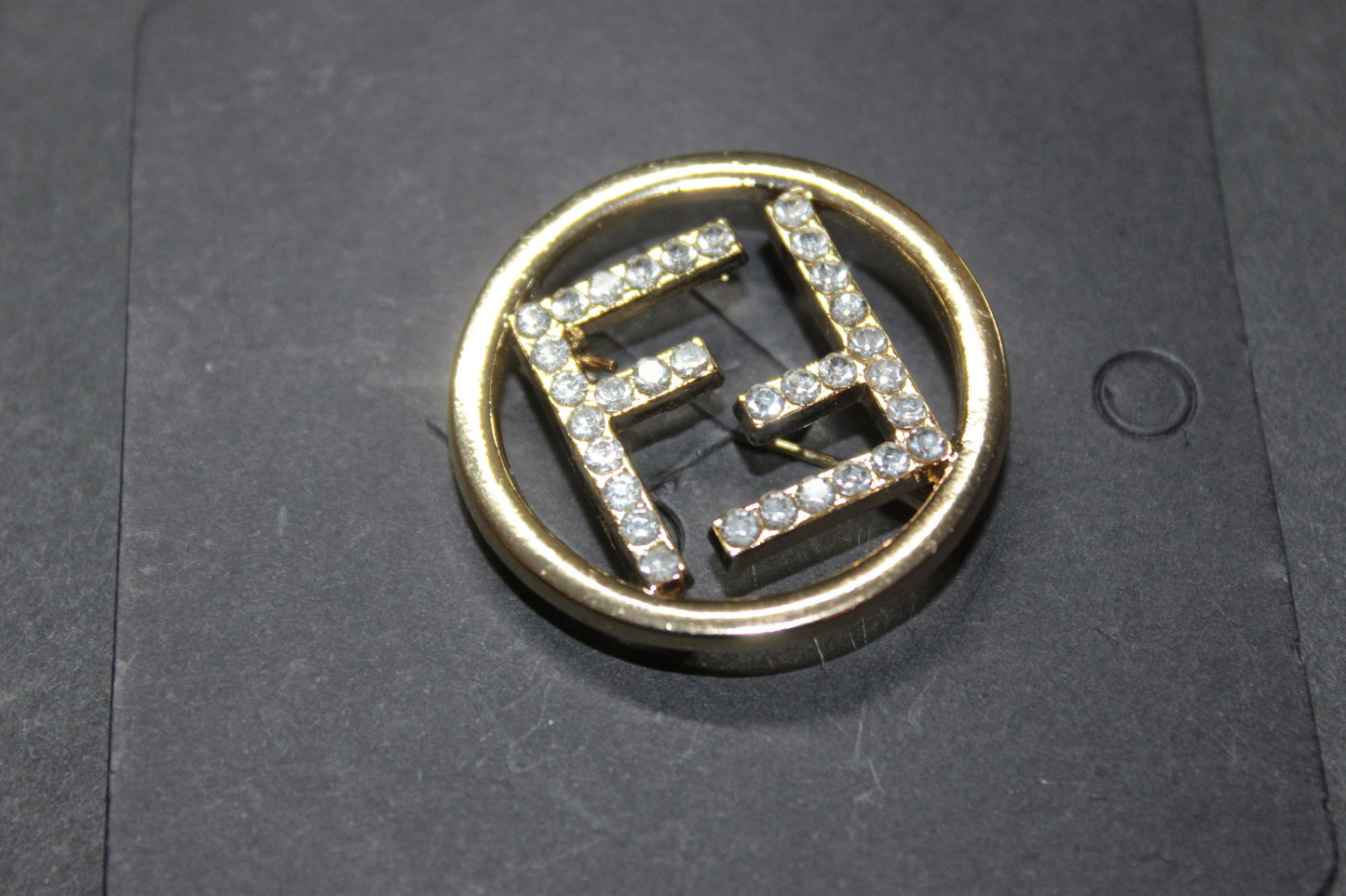 Gold & Rhinestone Brooch Pin