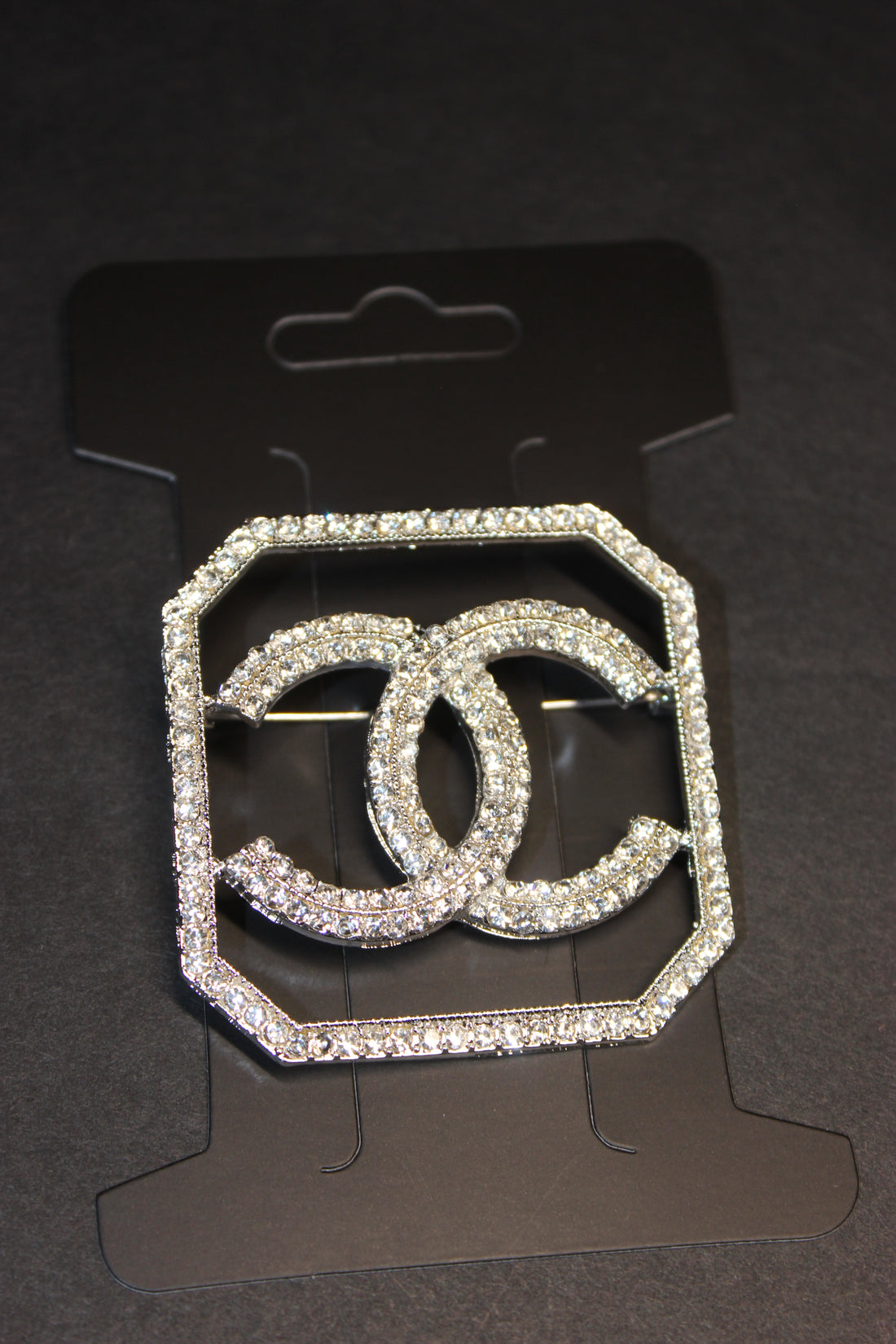 Rhinestone Silver Brooch Pin