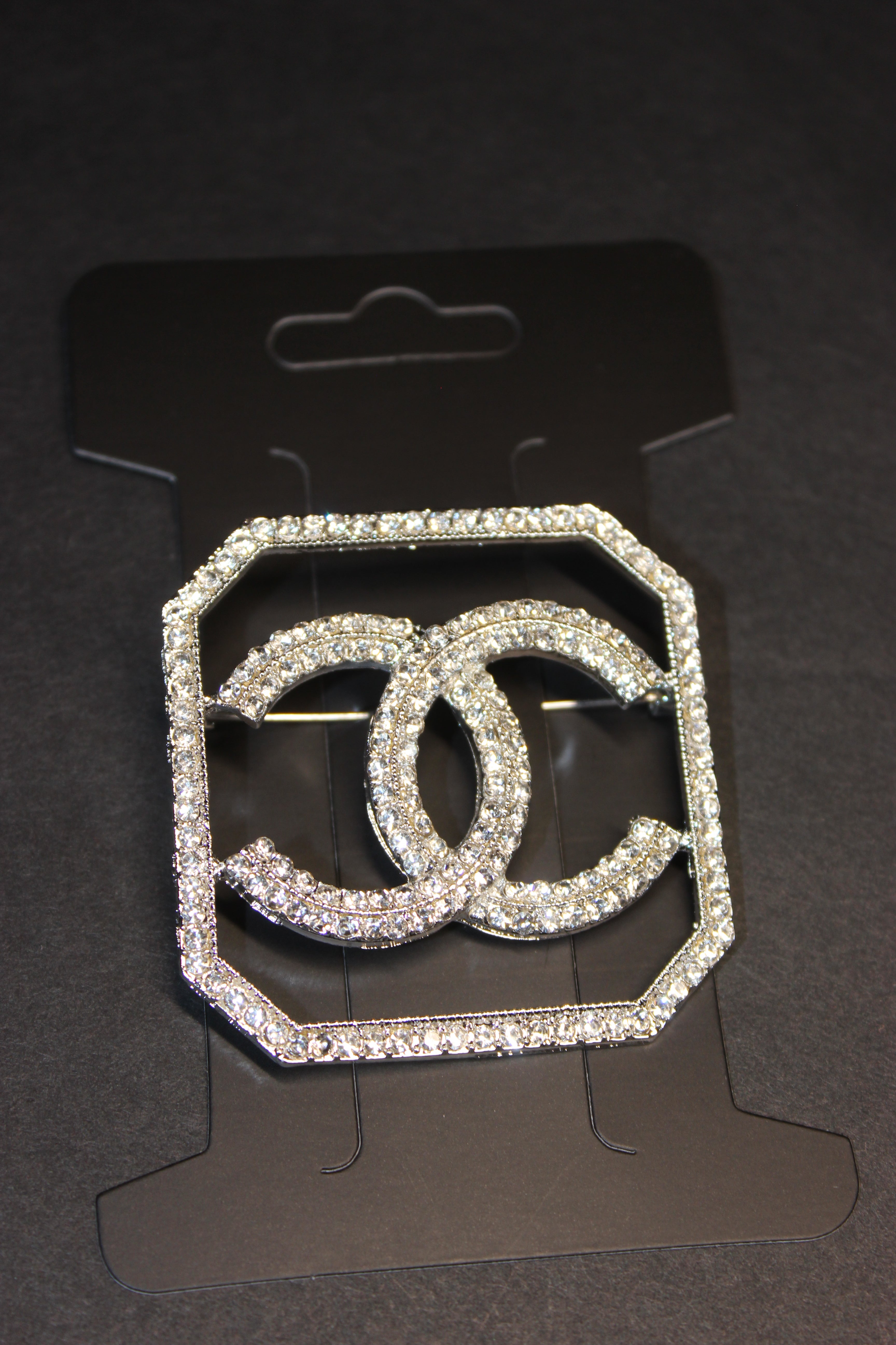Rhinestone Silver Brooch Pin