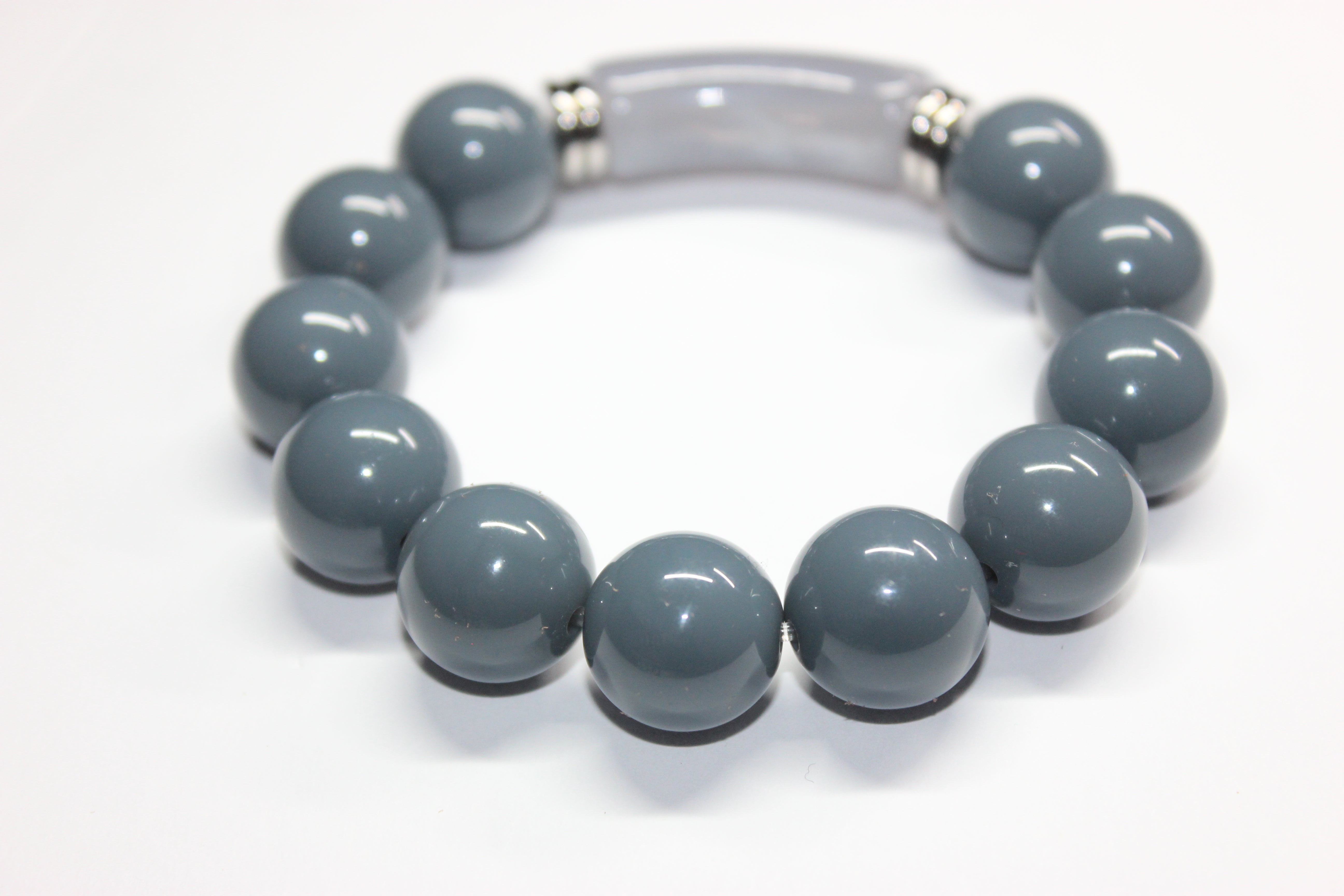 Shades Of Gray & Silver Beaded Bracelet