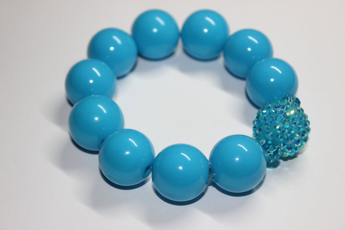 Shades Of Aquamarine Large Beaded Bracelet