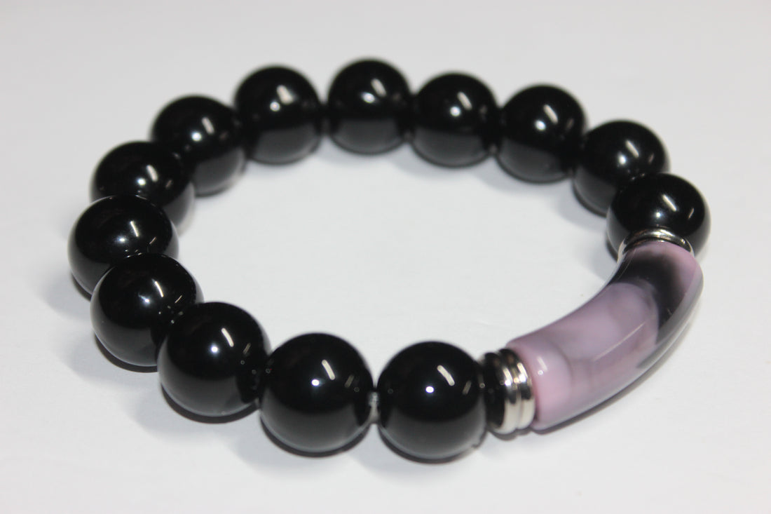 Trirè Black Beaded Bracelet