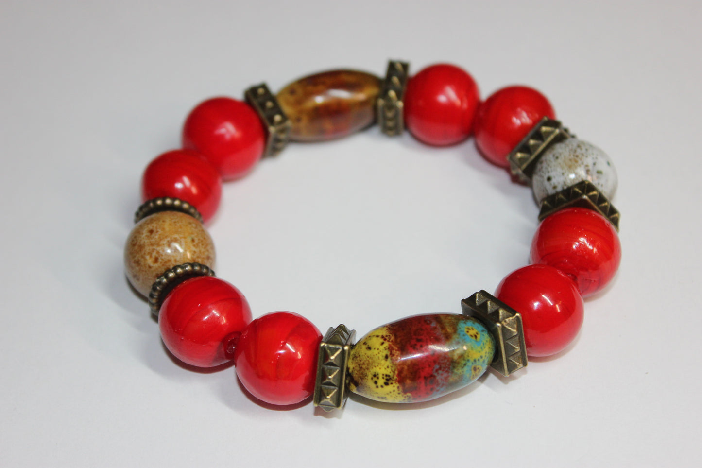 Men’s Multicolored Ceramic Beaded Bracelet