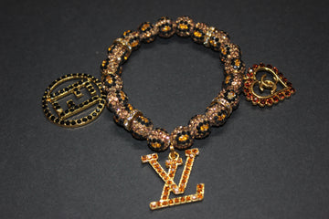 Topaz & Gold (1) Charm Bracelet ANIMAL PRINT