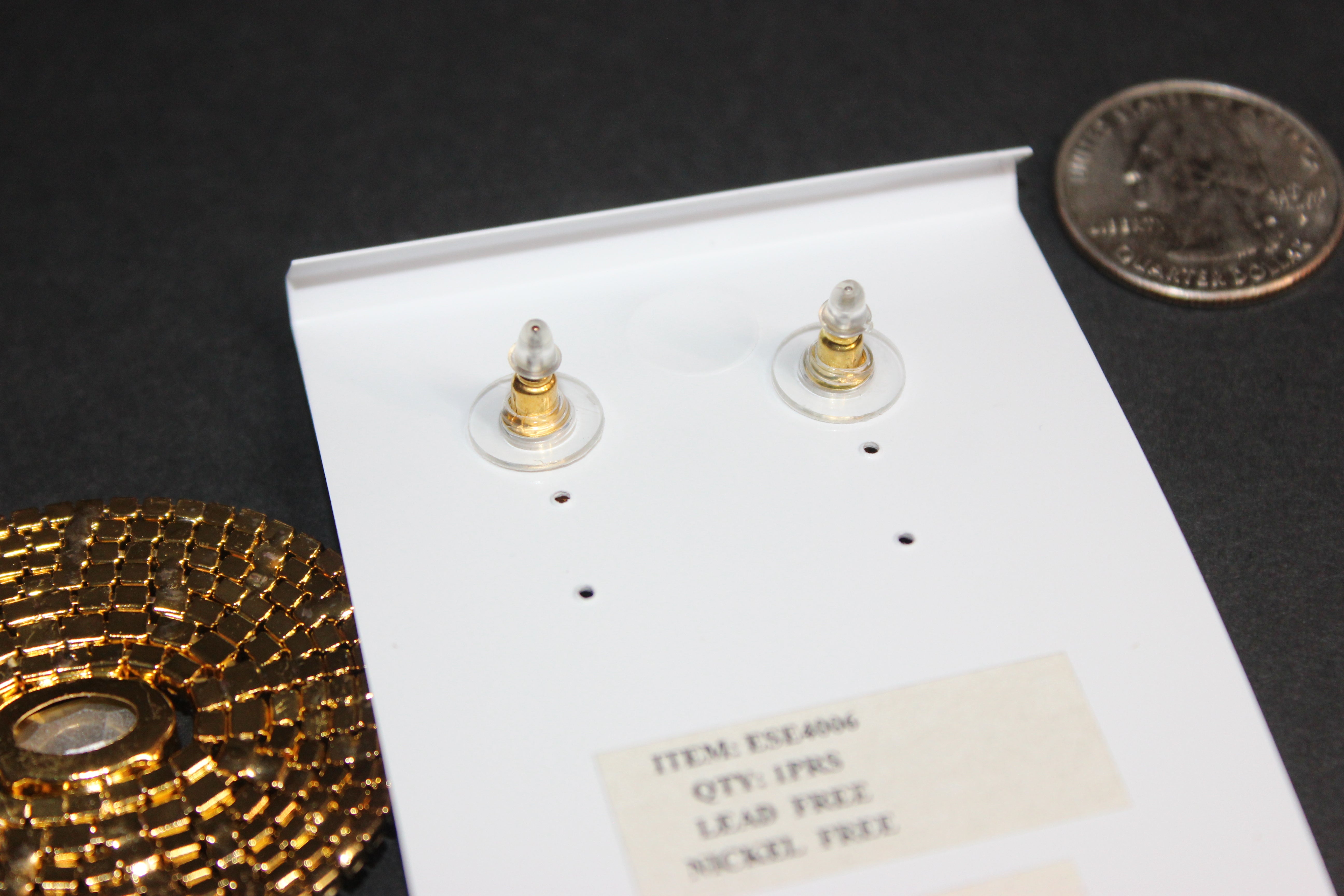 Gold & Champagne Rhinestone Earrings