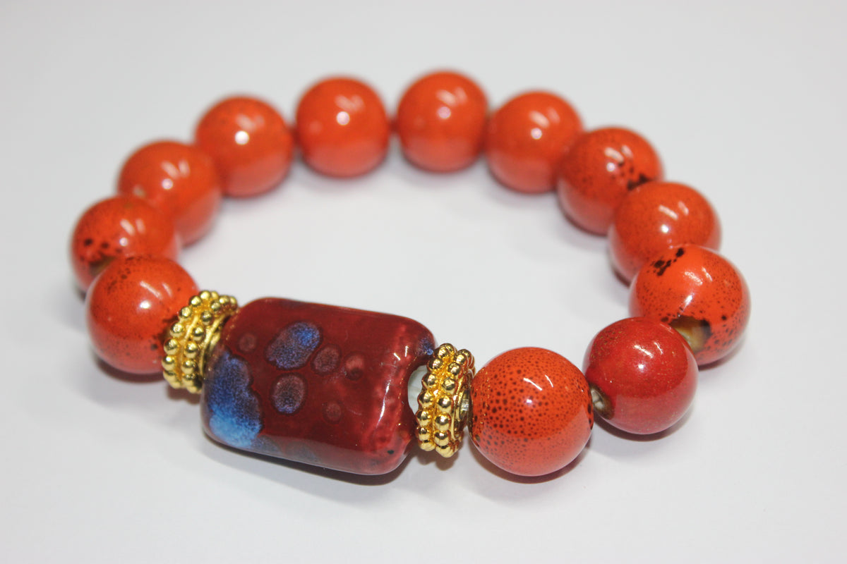 Shades Of Orange & Gold Volarè Bracelet