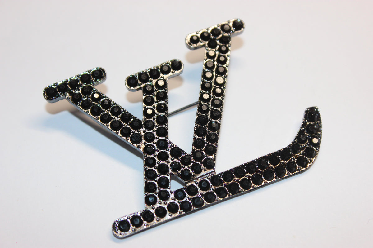 Black Rhinestone Brooch Pin