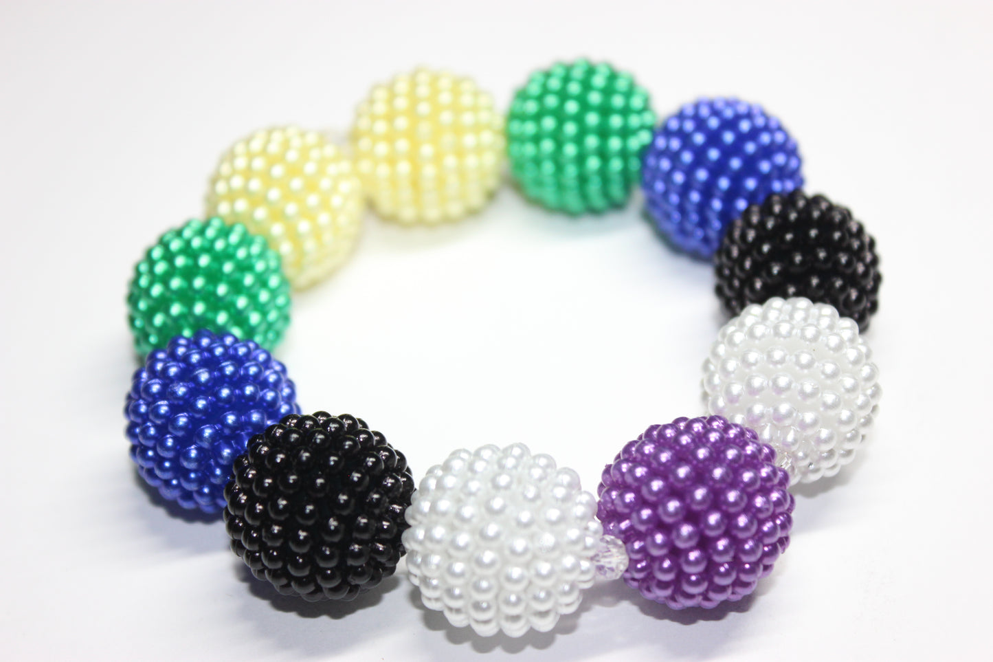 Multicolored Large Pearl Beaded Bracelet