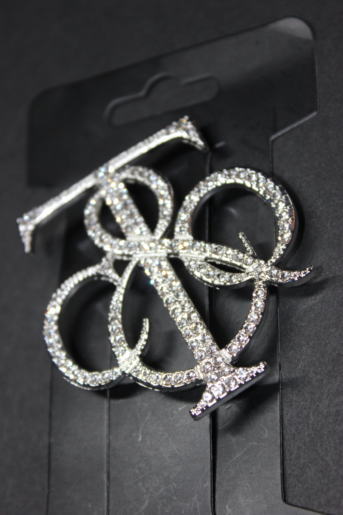 Silver Rhinestone Brooch Pin