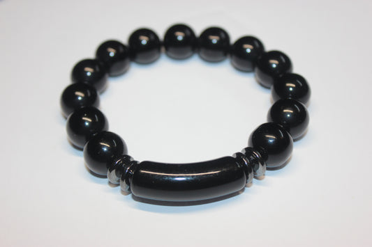 Black Beaded Bracelet