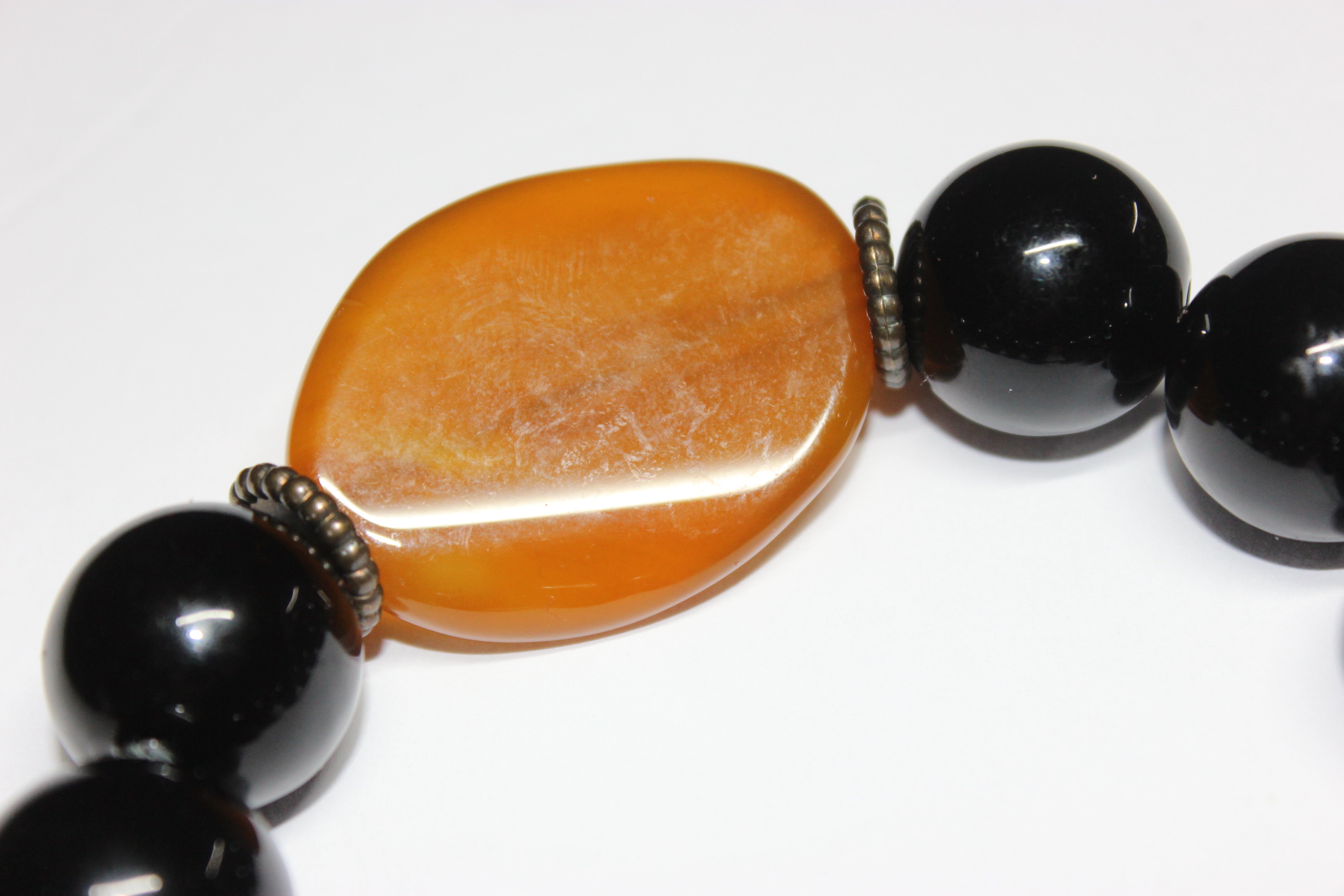 Black & Brown Large Beaded Bracelet