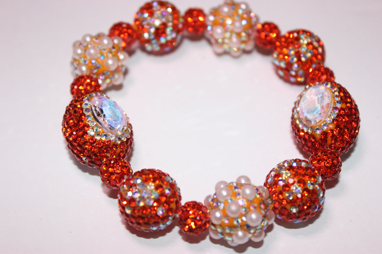 Orange Rhinestone Bracelet