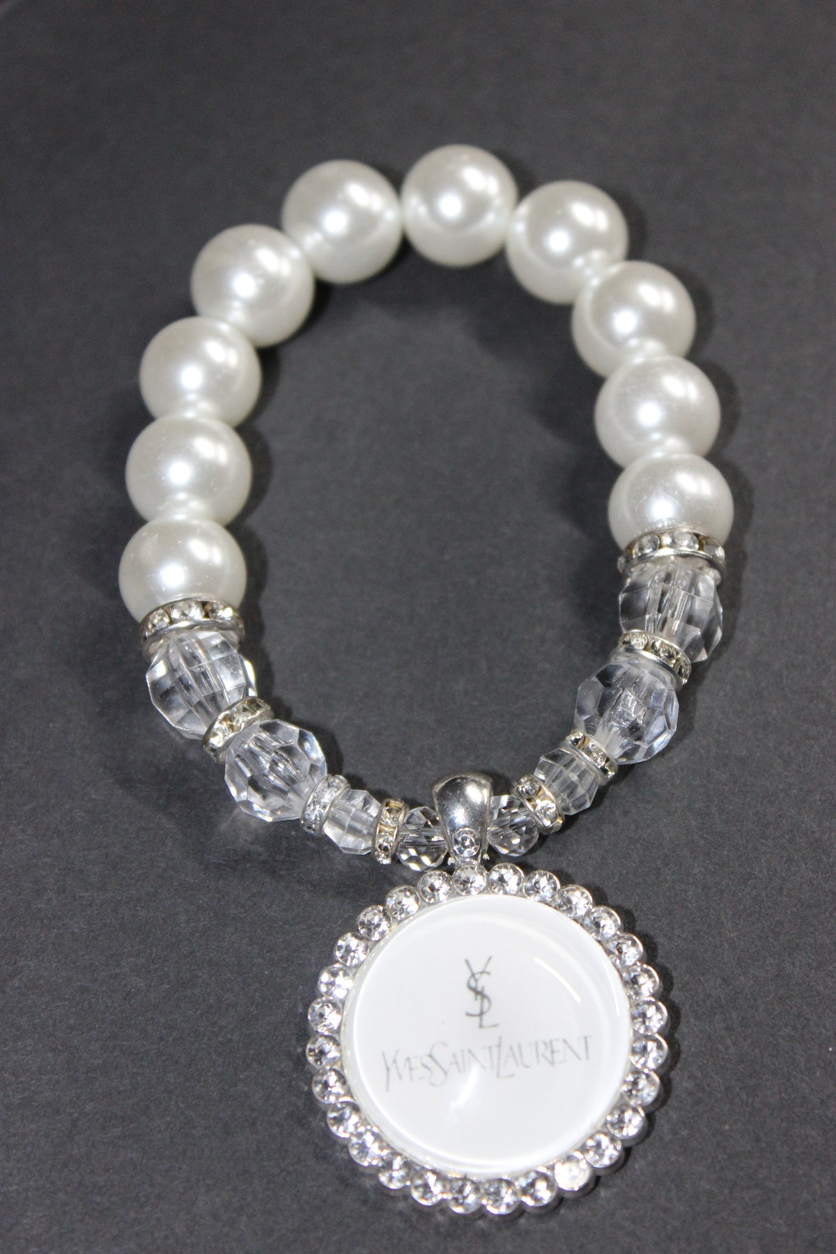 White Pearl Charm Bracelet (Silver)