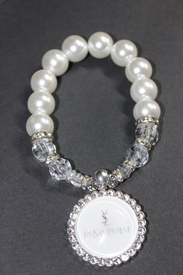White Pearl Charm Bracelet (Silver)
