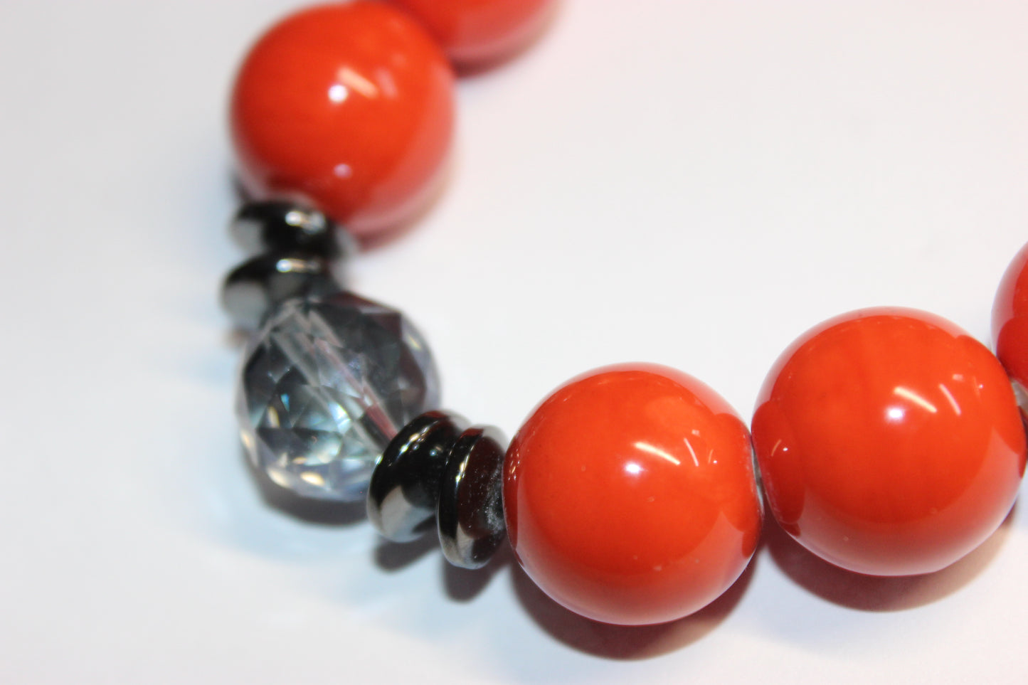 Orange & Blue Beaded Bracelet
