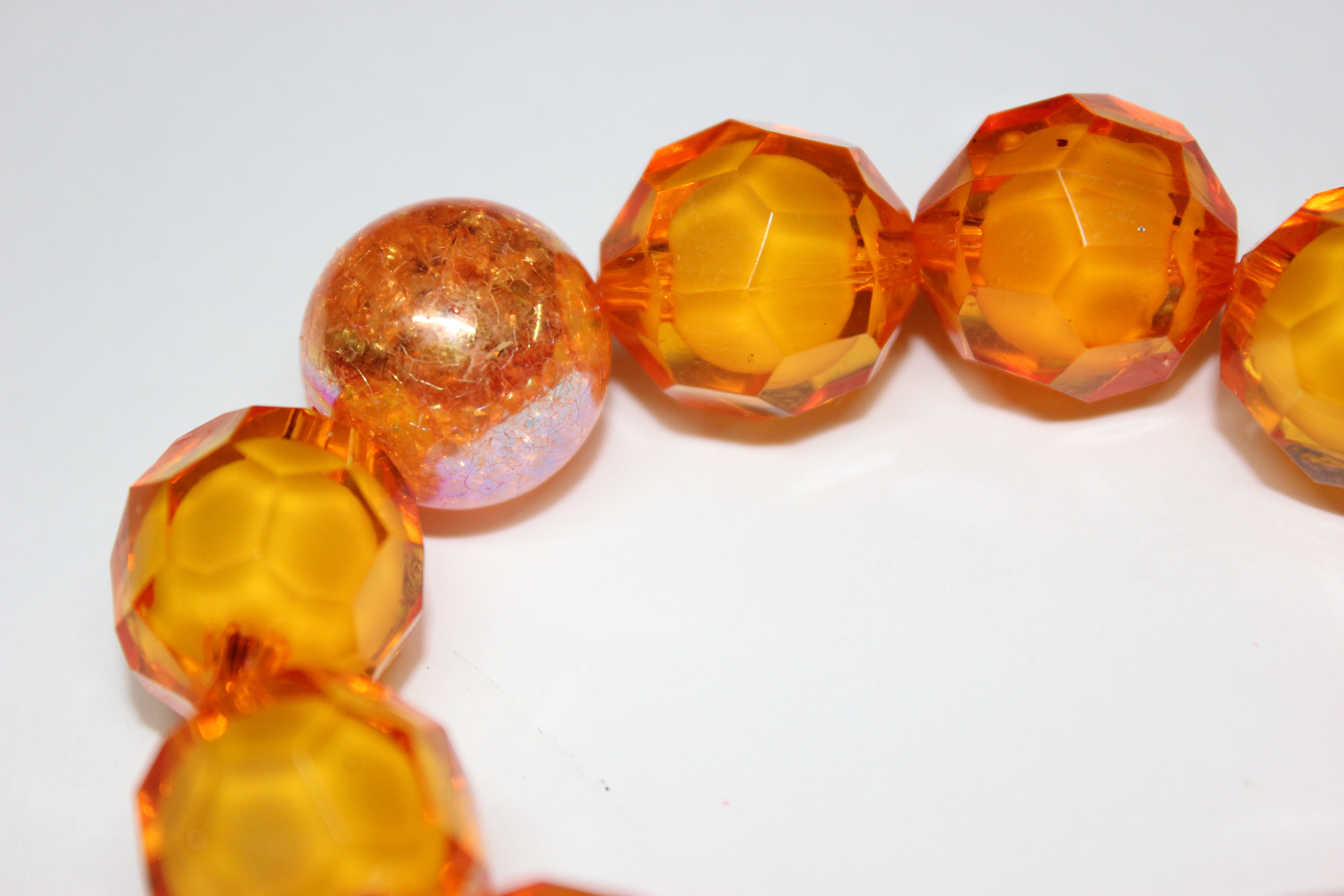 Shades Of Orange Large Faceted Beaded Bracelet