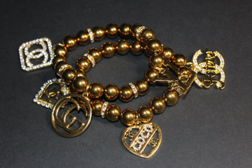 Gold 2 Piece Charm Bracelet