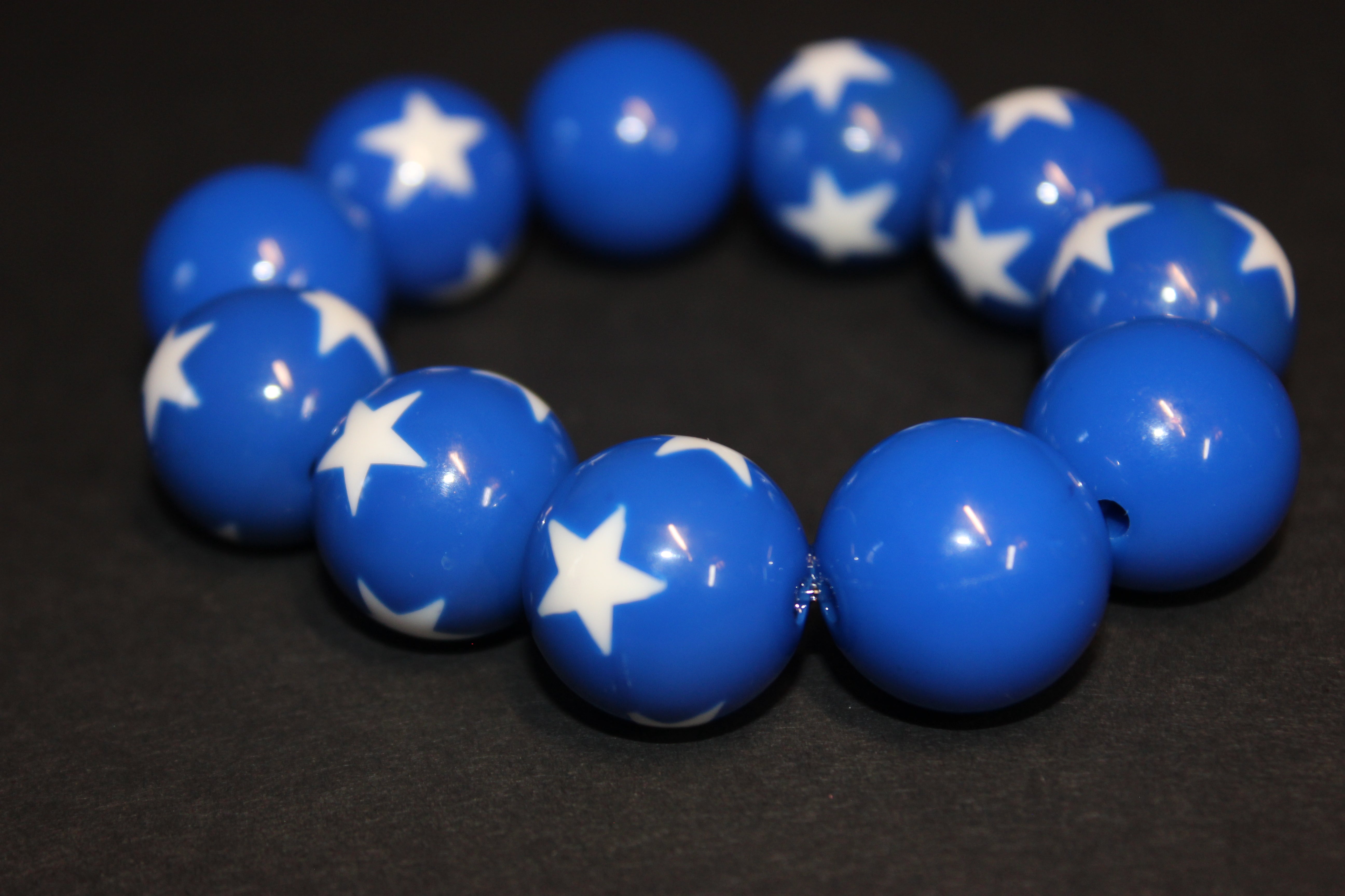 Blue & White Large Beaded Bracelet