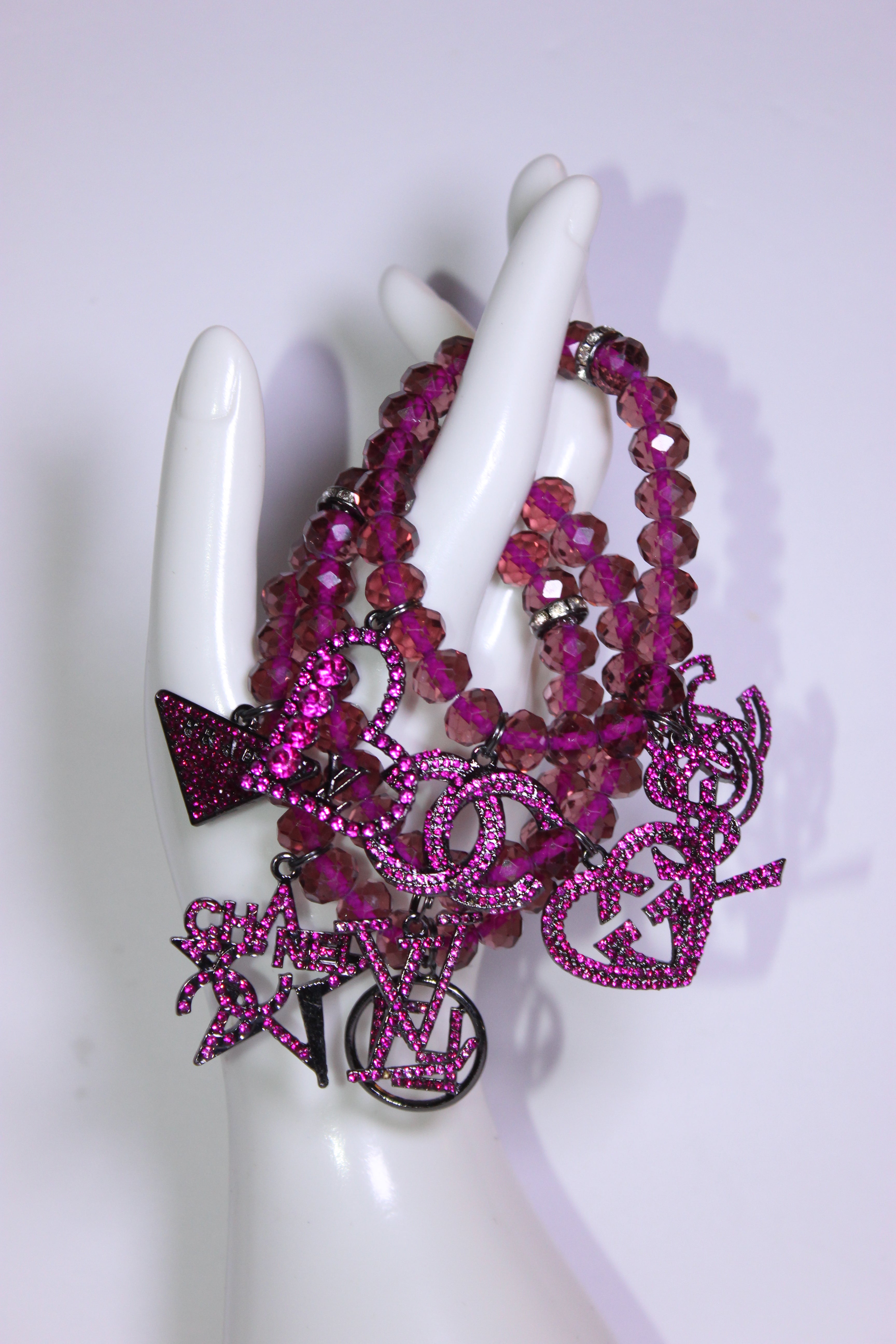 Mulberry 3 Piece Crystal Charm Bracelet Set