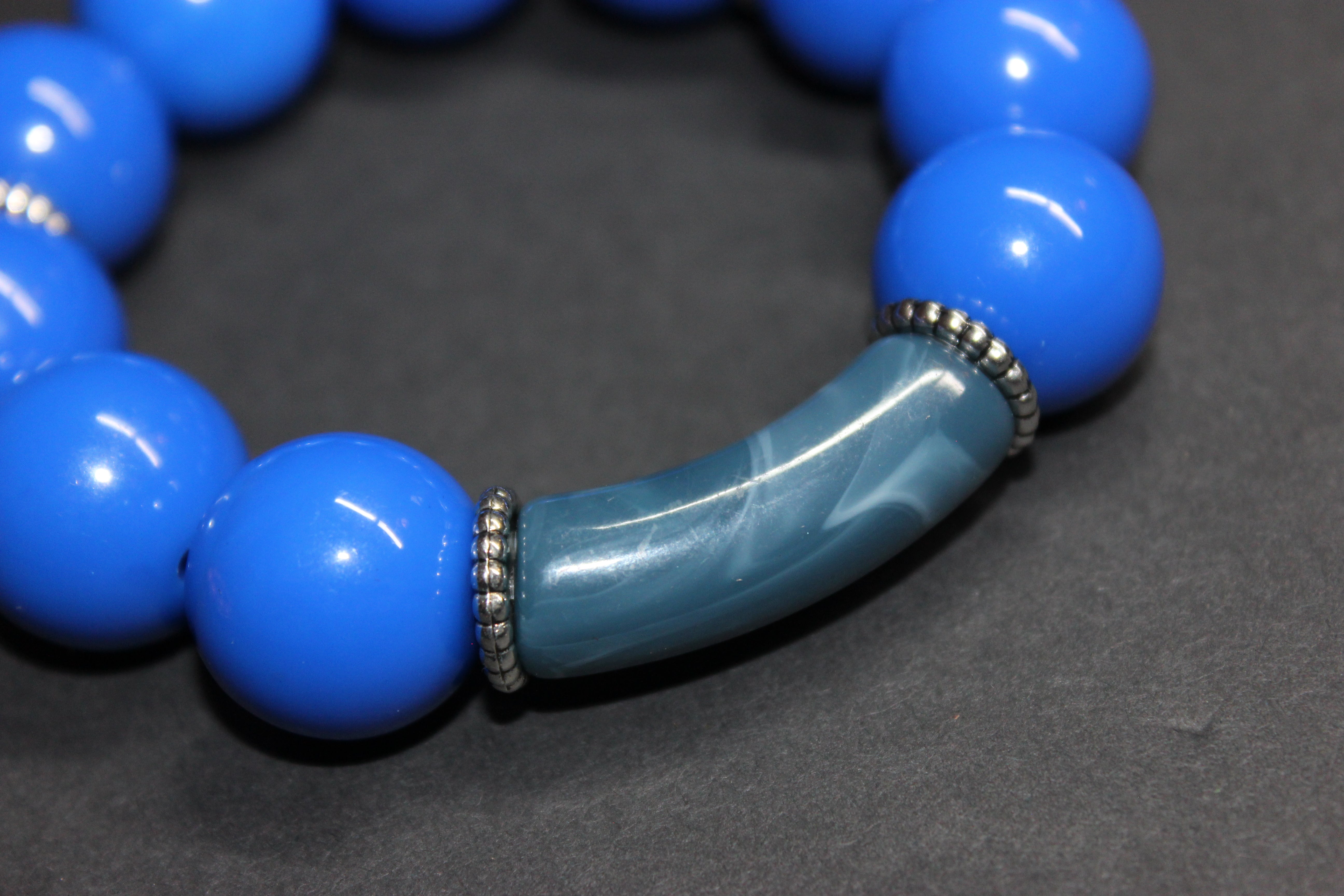 Shades Of Blue Large Beaded Bracelet