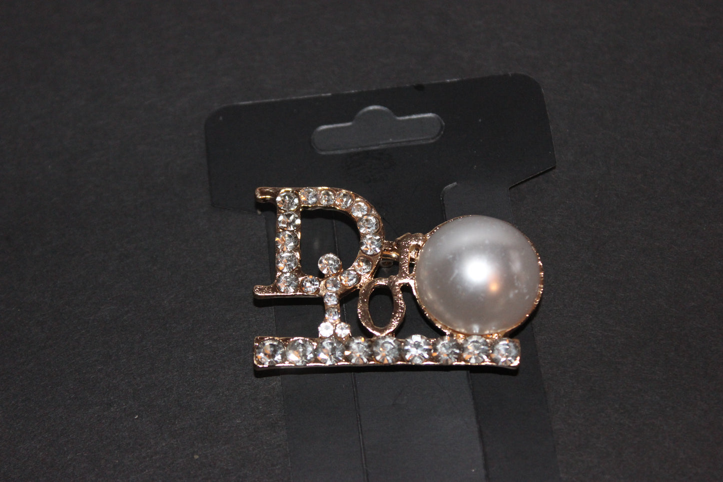 Gold & Pearl Rhinestone Brooch Pin