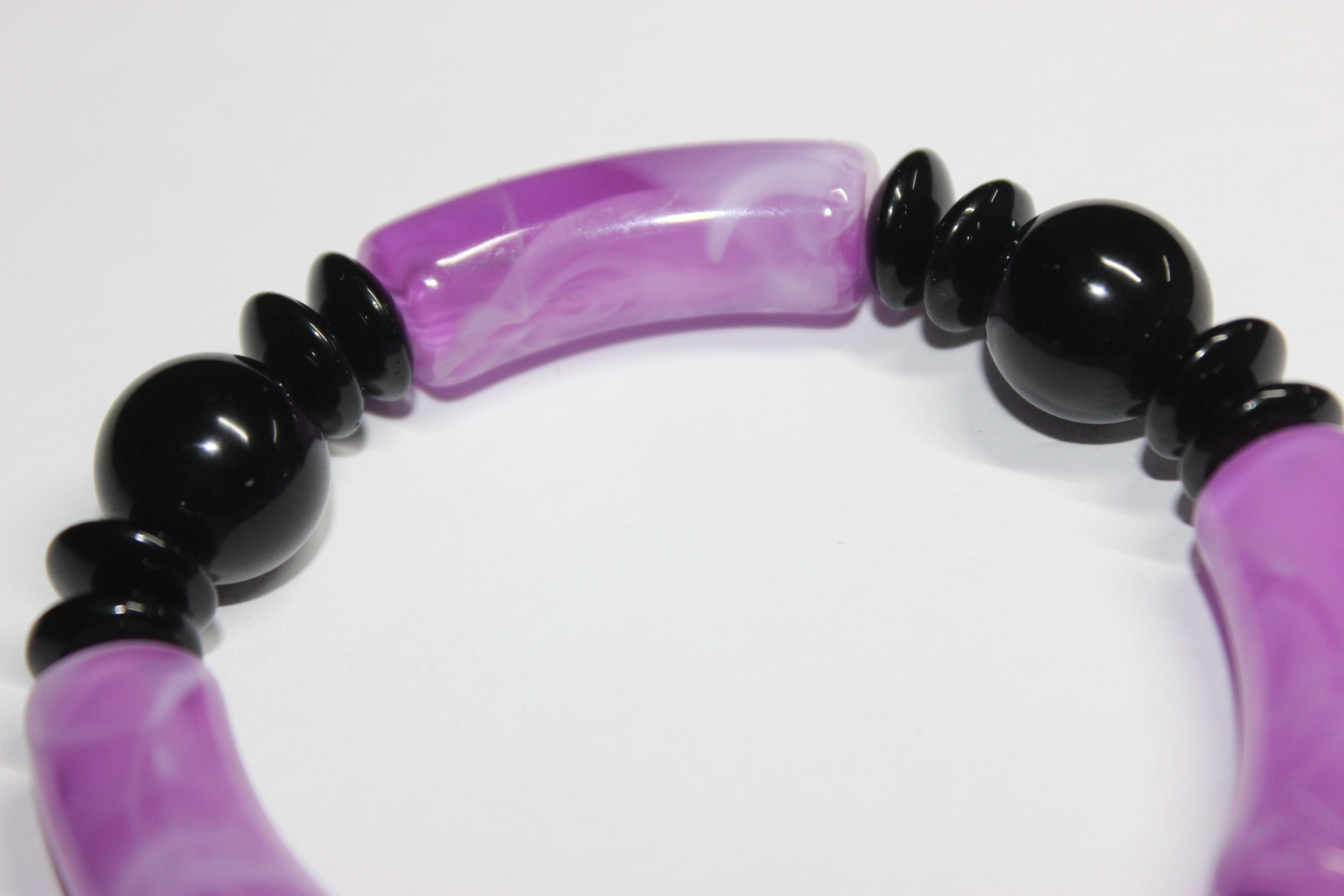 Black & Purple Beaded Bracelet