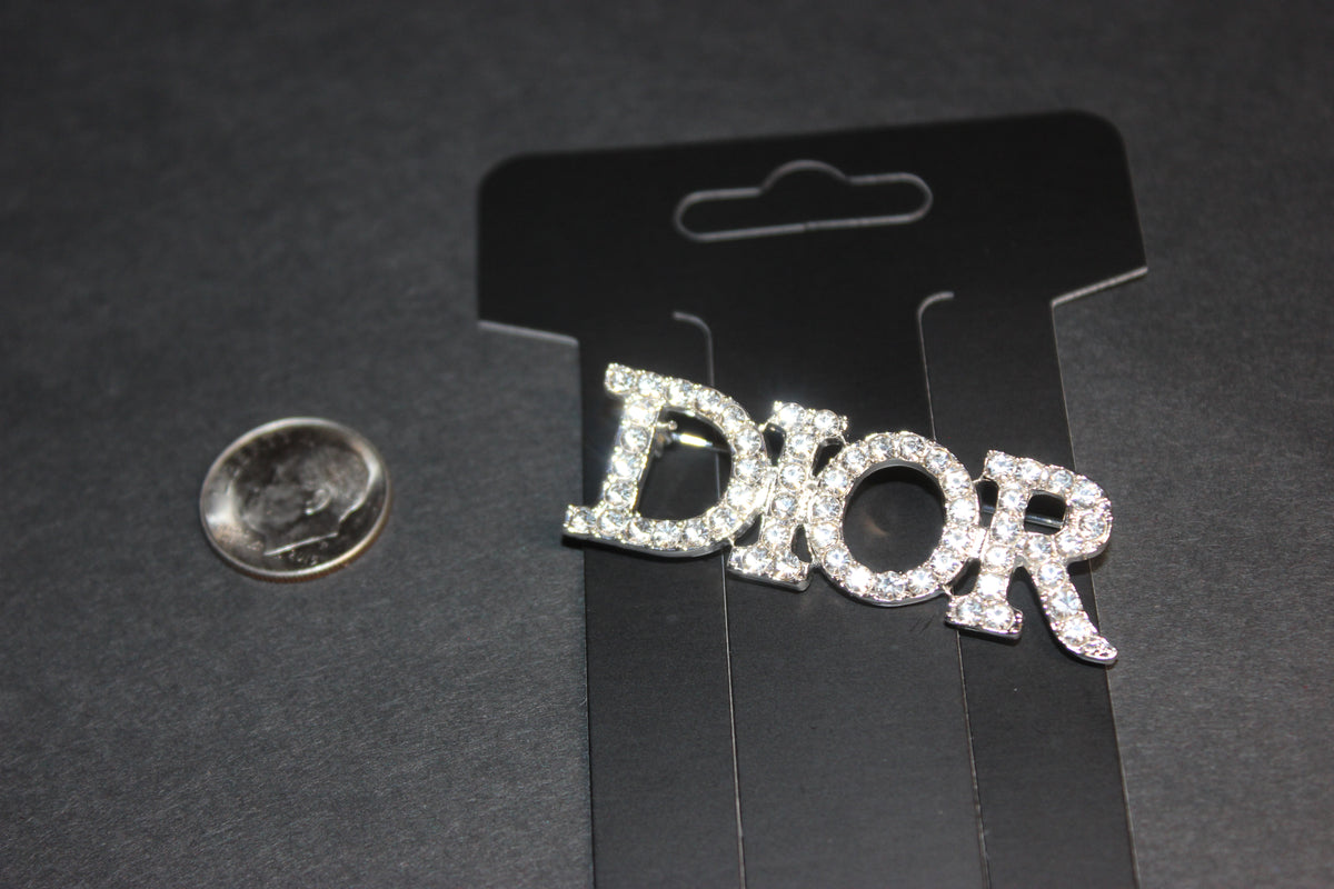 Rhinestone & Silver Brooch Pin