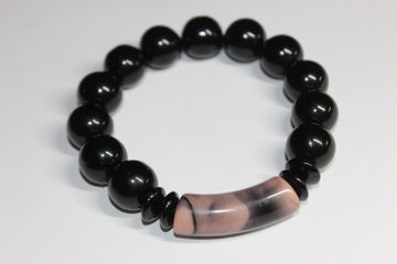 Black & Marble Beaded Bracelet