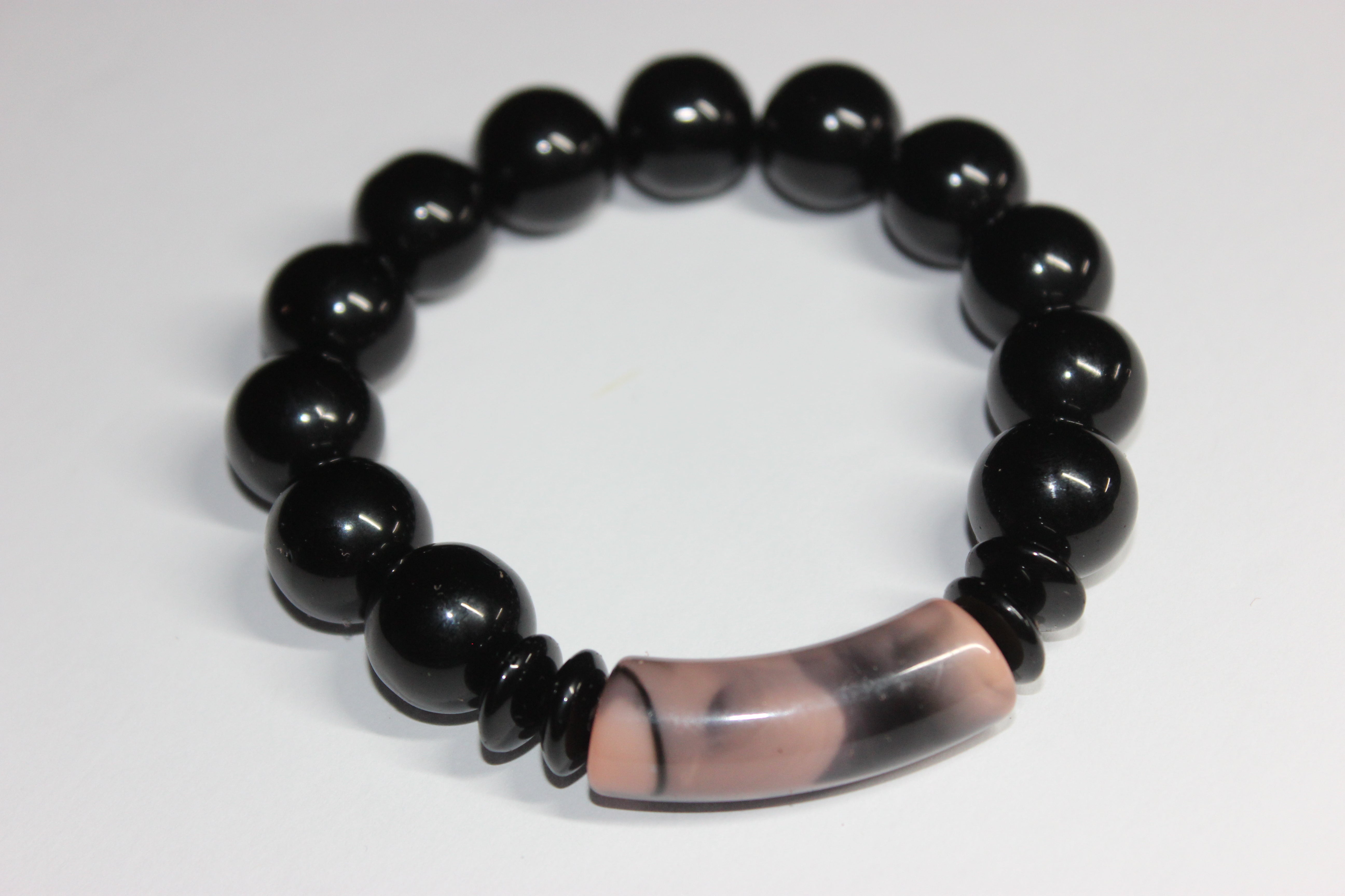 Black & Marble Beaded Bracelet