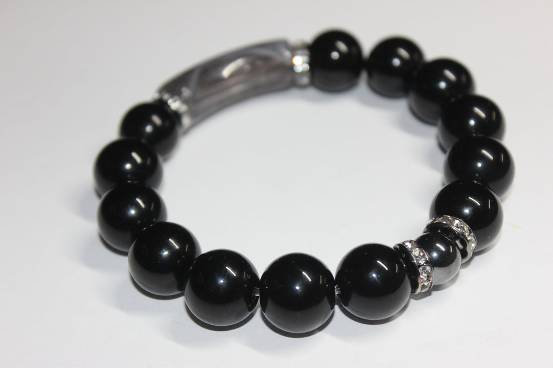 Black & Grey Beaded Bracelet
