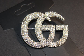 Silver Rhinestone Brooch Pin