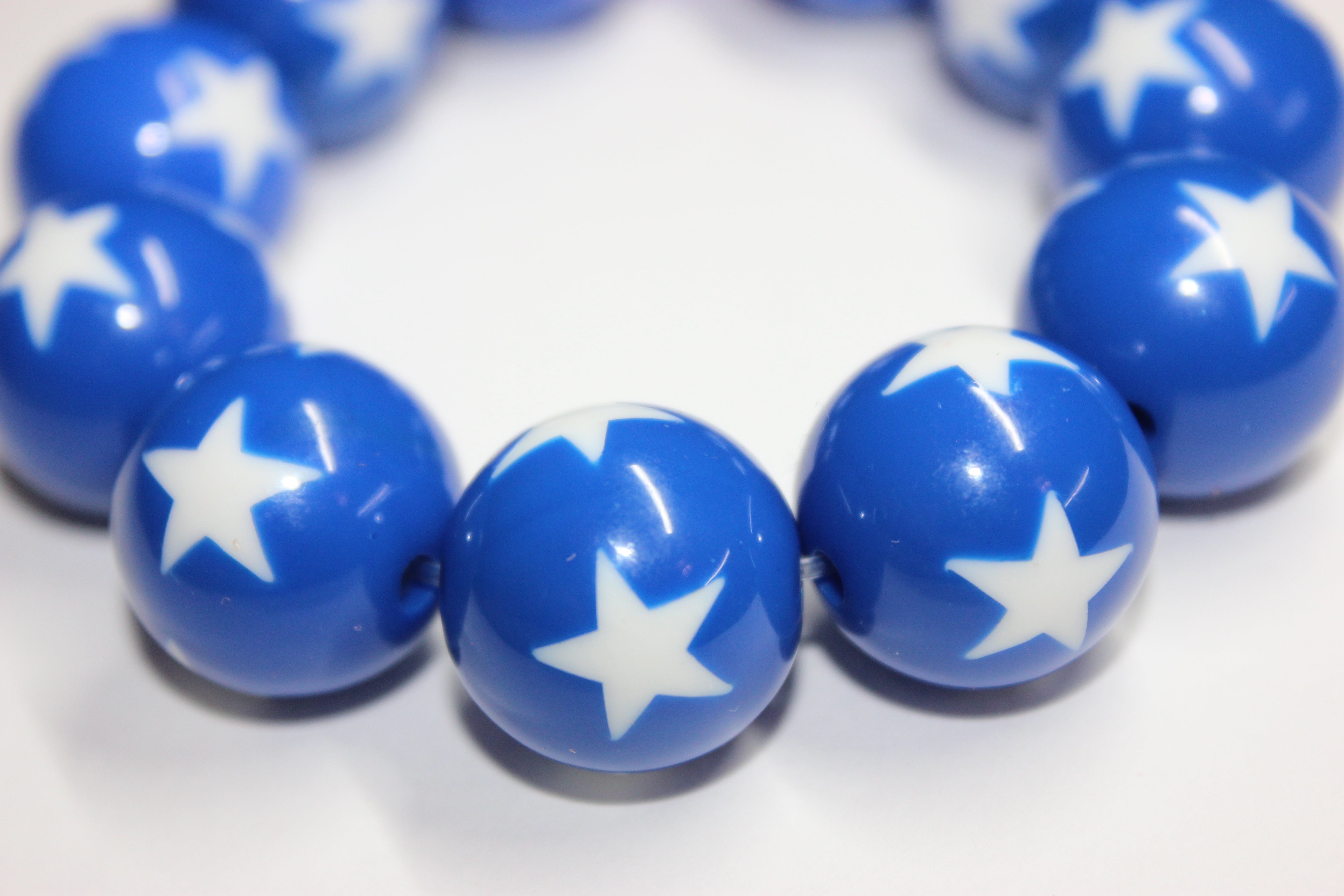 Blue & White Large Beaded Bracelet