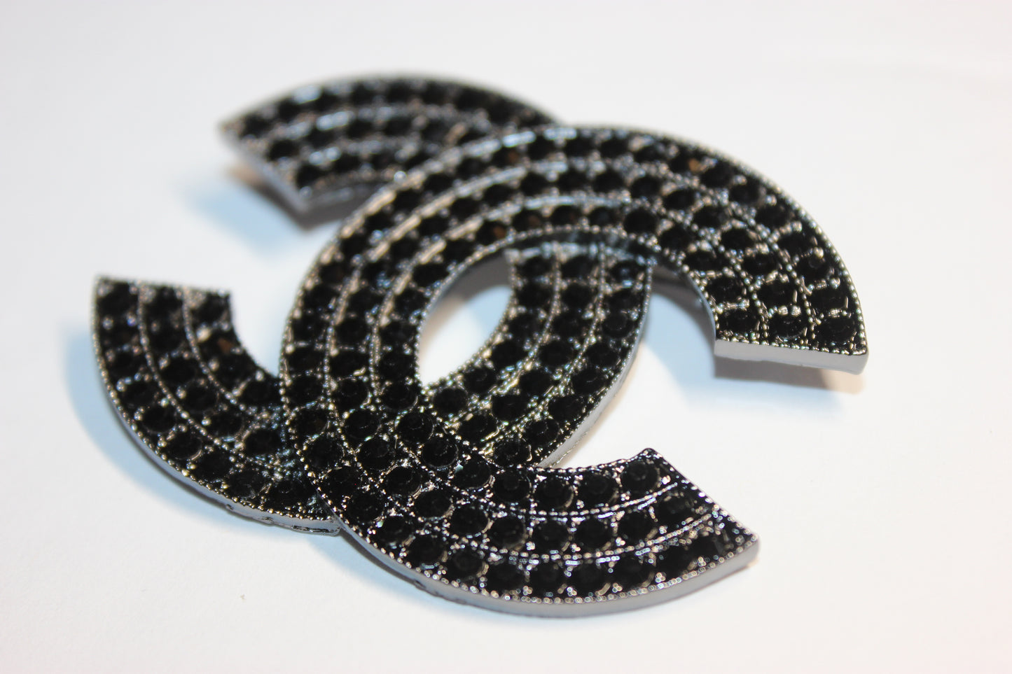 Black Rhinestone Brooch Pin