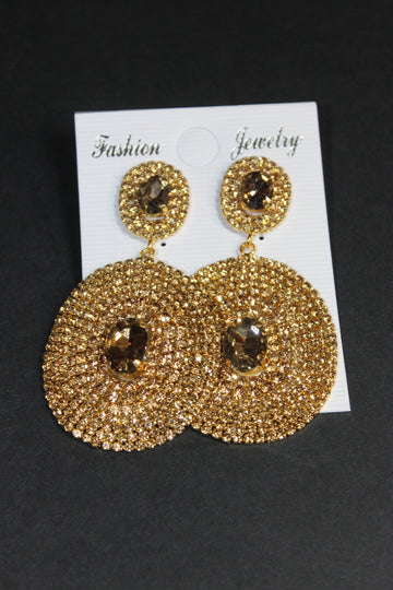 Gold & Champagne Rhinestone Earrings