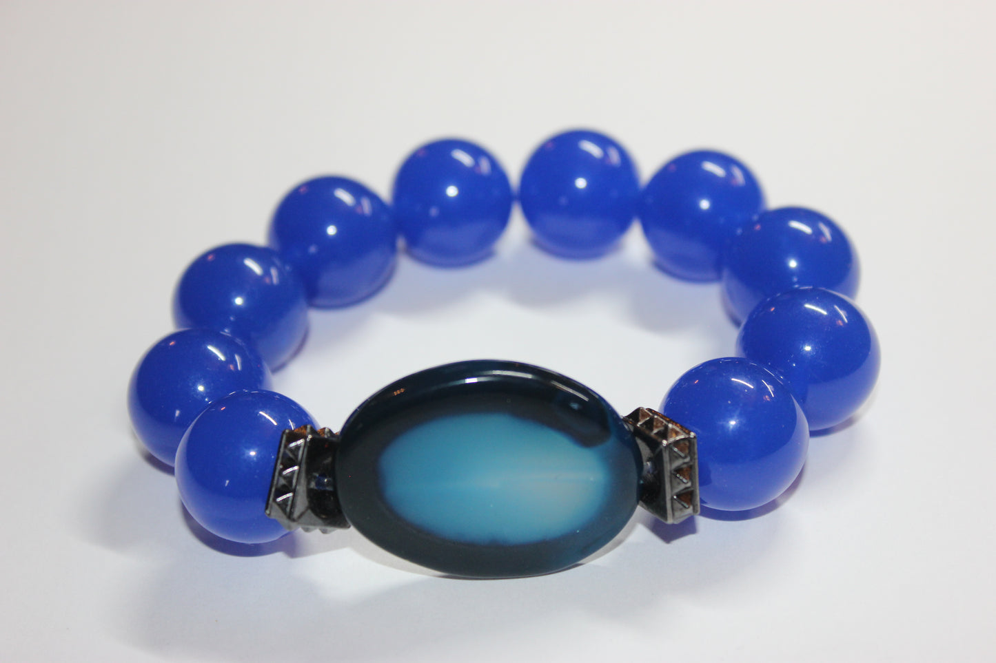 Shades Of Blue Large Beaded Bracelet