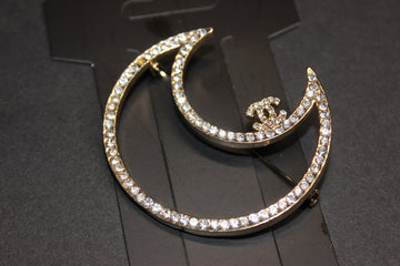 Gold Rhinestone Brooch Pin