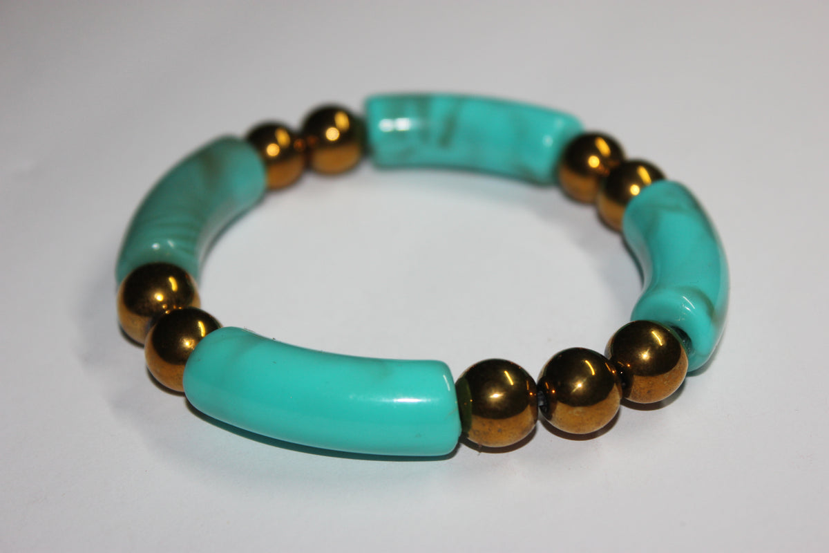 Marble Turquoise & Gold Bracelet