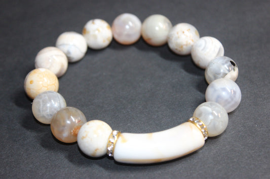 Beige/Tan/Gold Marble Earth-tone Bracelet