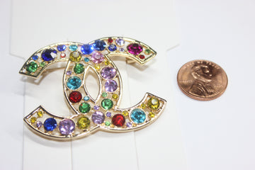 Multicolored Gold Brooch Pin